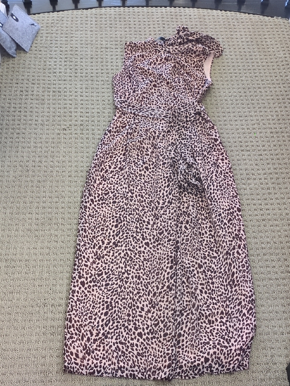 Sleeveless Pink Leopard Print Jumpsuit
